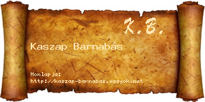 Kaszap Barnabás névjegykártya